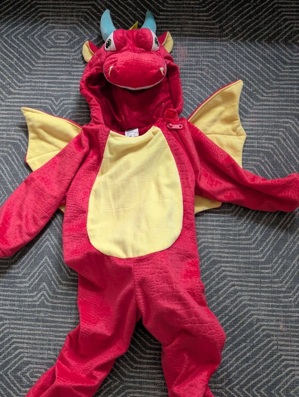 Kids Red Dragon Costume with Hood and Tail